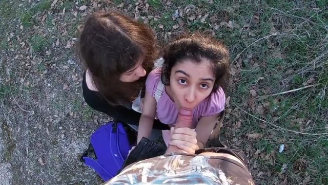 Having fun with 2 stranger teens that come back from school POV PUBLIC SEX! - PornGO.com