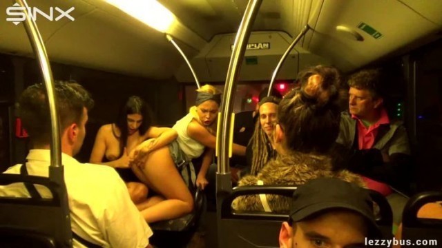 Tattooed Lesbians Fingering Fun On The Bus / Tainster - PornGO.com